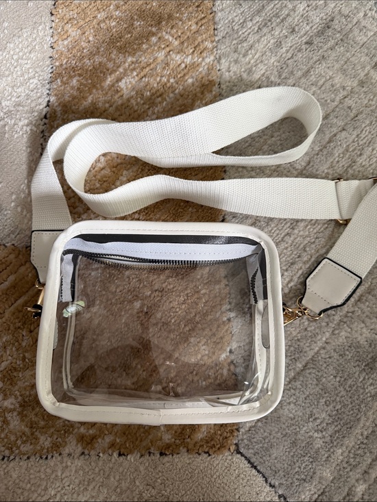 Handbags - White Clear Crossbody Shoulder Bag with Adjustable Strap
